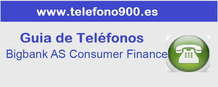 Telefono de  Bigbank AS Consumer Finance